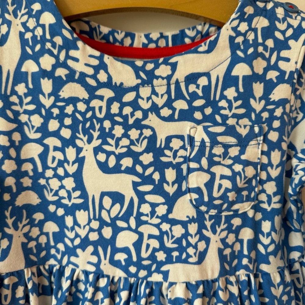 Mini Boden Girls Woodland Print Jersey Dress - Picture 3 of 6